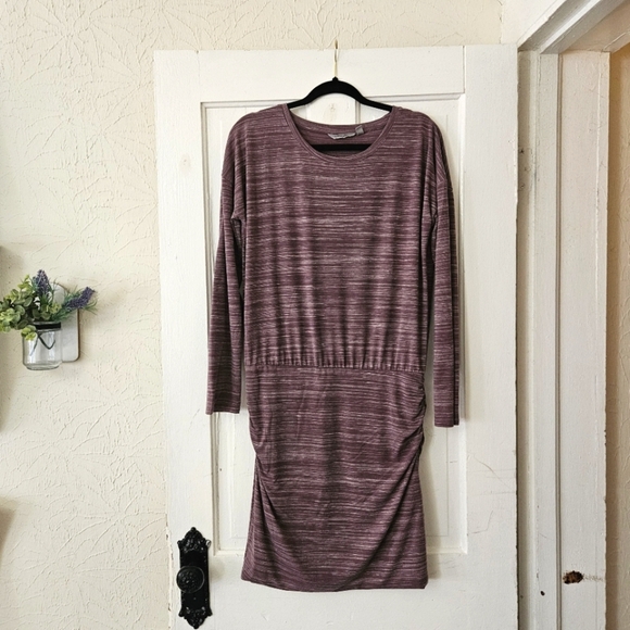 Athleta Beyond Soft Avenues Dress Women's Size Small Dusty Plum Knit Ruched - Picture 1 of 9